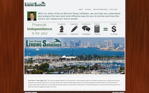 San Diego Lending Solutions website