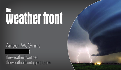 The Weather Front business cards