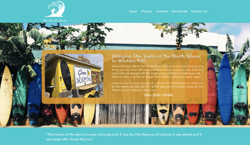 Northshore Shave Ice Website by SND Designs