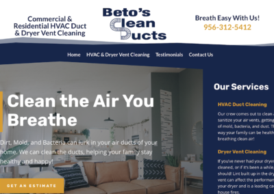 Betos Clean Ducts Website